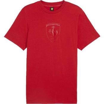 Puma FERRARI RACE TONAL BIG SHIELD TEE Pánské triko, červená, velikost