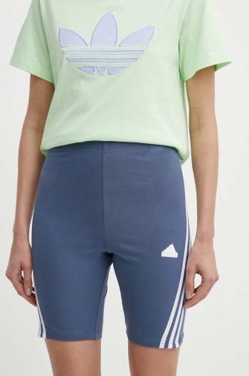 Kraťasy adidas dámské, tmavomodrá barva, vzorované, high waist, IS3628