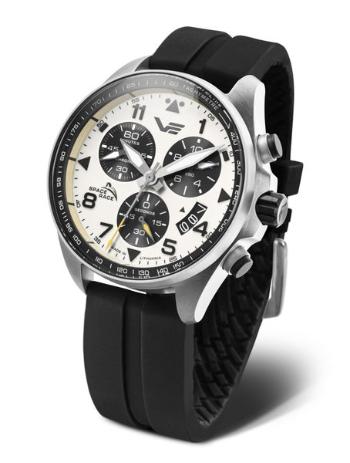 Vostok Europe Space Race Chrono Line 6S30-325A743S - Černý silikonový řemínek