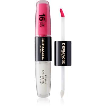 Dermacol 16H Lip Colour dlouhotrvající rtěnka a lesk na rty odstín 18 Cotton Candy 2x4 ml