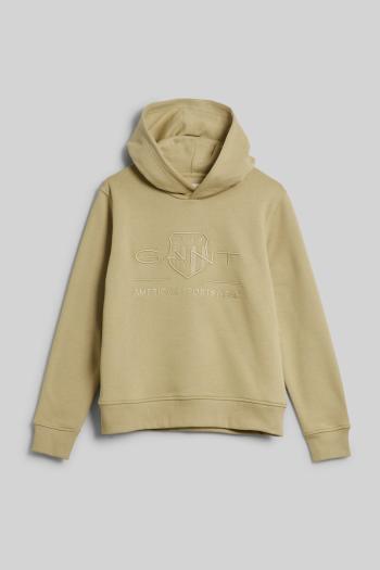 MIKINA GANT TONAL SHIELD HOODIE BEIGE GREEN