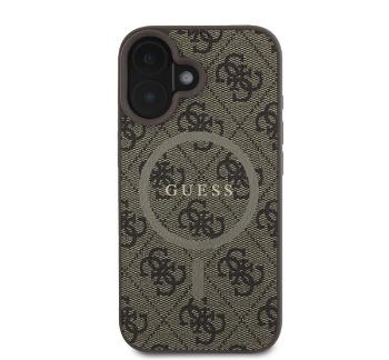 Guess 4G Ring Classic Logo Apple iPhone 16 Plus hátlap tok, barna GUHMP16MG4GFRW