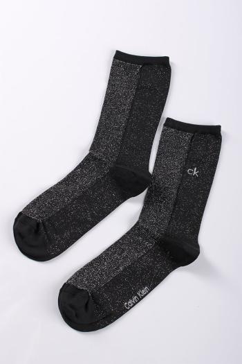 Černé ponožky CK Women Sock 1P Sheer Lurex Split