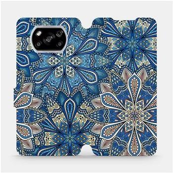 Flipové pouzdro na mobil Xiaomi POCO X3 NFC - V108P Modré mandala květy (5903516392889)