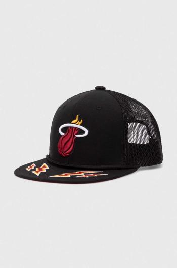 Kšiltovka Mitchell&Ness NBA MIAMI HEAT černá barva, s aplikací