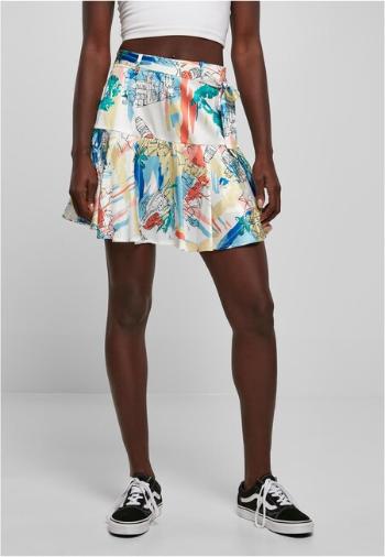 Urban Classics Ladies AOP Satin Mini Skirt softyellowvacation - S