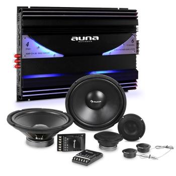 Auna CS Comp 12, HiFi sestava do auta, kompletní sada reproduktorů / 6kanálový koncový zesilovač 570 W RMS