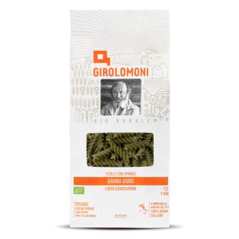 Těstoviny fusilli semolinové se špenátem 500 g BIO   GIROLOMONI