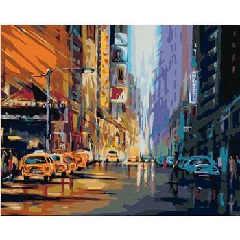 Večerní život v New Yorku, 80×100 cm, bez rámu a bez vypnutí plátna (6045682)