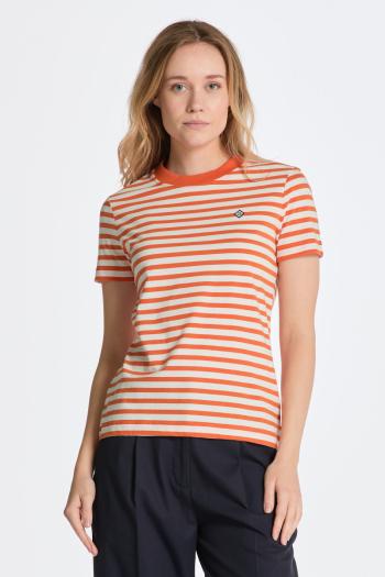 TRIČKO GANT D1. ICON G STRIPED SS T-SHIRT PUMPKIN ORANGE