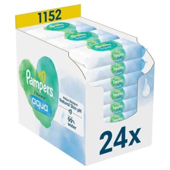 Pampers Vlhčené ubrousky Harmonie Aqua, 1 152 ubrousků (24 x 48 ks)