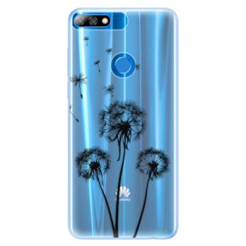 Silikonové pouzdro iSaprio - Three Dandelions - black - Huawei Y7 Prime 2018