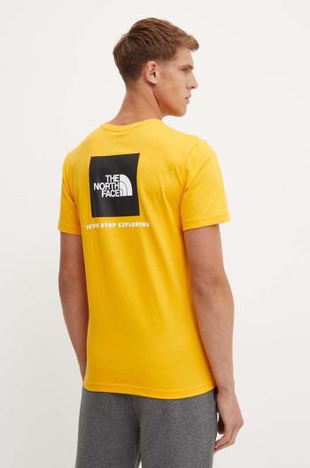 Bavlněné tričko The North Face S/S Redbox Tee žlutá barva, s potiskem, NF0A87NPZU31