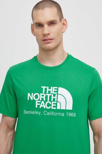 Bavlněné tričko The North Face M Berkeley California S/S Tee zelená barva, s potiskem, NF0A87U5PO81