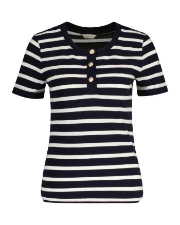 TRIČKO GANT SLIM STRIPED PIQUE SS T-SHIRT EVENING BLUE