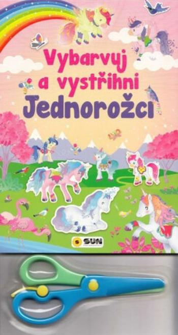 Vybarvuj a Vystřihni - Jednorožci - růžová