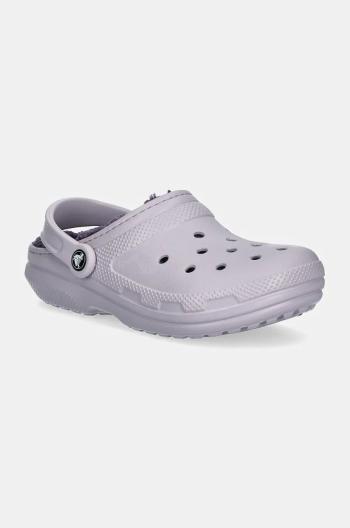 Pantofle Crocs Classic Lined Clog dámské, růžová barva, 203591