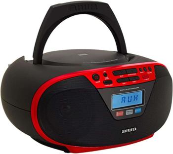 Aiwa BBTU-400RD Hordozható CD rádió, Bluetooth, USB bemenettel, ó...