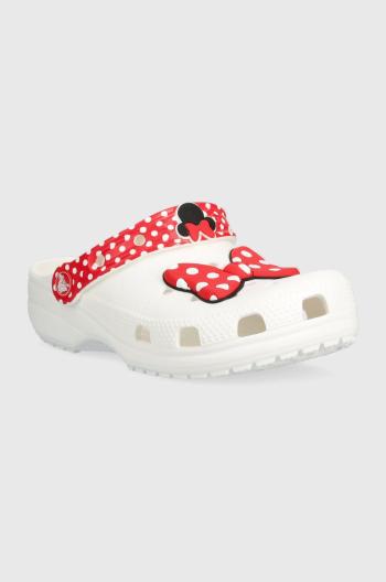 Dětské pantofle Crocs CLASSIC DISNEY MINNIE bílá barva