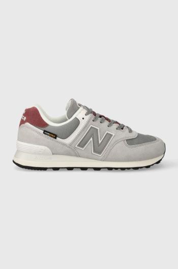 Semišové sneakers boty New Balance U574KBR šedá barva