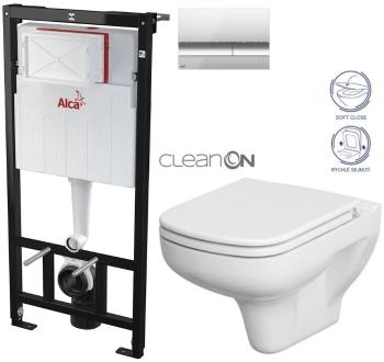 ALCADRAIN Sádromodul předstěnový instalační systém s chromovým tlačítkem M1721 + WC CERSANIT CLEANON COLOUR + SEDÁTKO AM101/1120 M1721 CN1