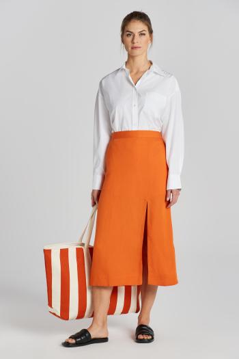 SUKNĚ GANT REL MIDI LINEN BLEND SKIRT PUMPKIN ORANGE