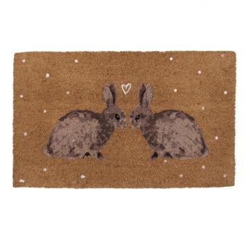 Kokosová rohožka s motivem králíčků Bunnies in Love - 75*45*1 cm BSLCMC