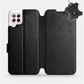 Flip pouzdro na mobil Huawei P40 Lite - Černé - kožené - Black Leather (5903516138883)