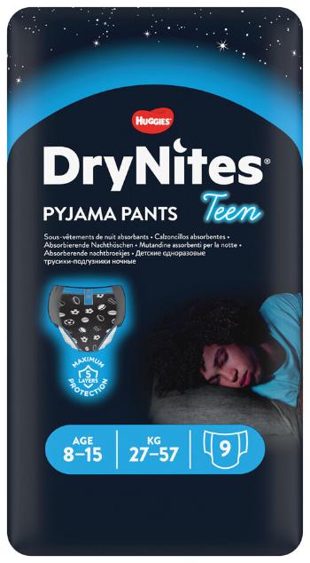 Huggies Dry nites absorpční kalhotky 8-15 let/boys/25-57 kg 9 ks