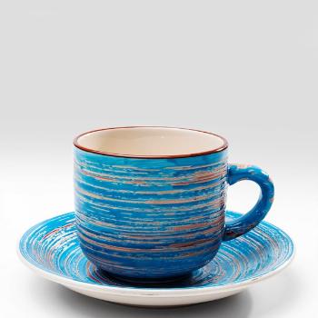 KARE DESIGN Šálek s podšálkem Swirl Blue