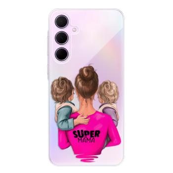 Odolné silikonové pouzdro iSaprio - Super Mama - Two Boys - Samsung Galaxy A35 5G