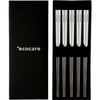 ECOCARE Kovové Sushi Hůlky Box Silver-White 10 ks (0750122452149)