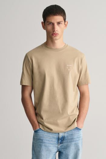 TRIČKO GANT LOGO SCRIPT SS T-SHIRT DRIED KHAKI