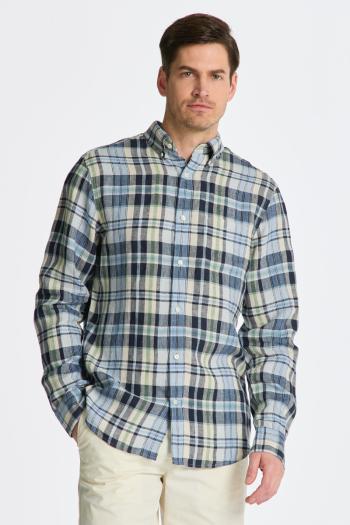 KOŠILE GANT REG LINEN MADRAS SHIRT MARINE