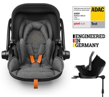 KIDDY Autosedačka Evoluna i-size 2 + Isofix základna 40-83 cm Grey Mel.-Safe Orange