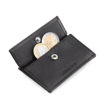 Slimpuro Coin Pocket s ochrannou kartou RFID pro tenké peněženky ZNAP Slim Wallets 8 a 12, spínací knoflík 