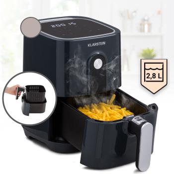 Klarstein Crisp-Pro, horkovzdušná fritéza, 1400 W, 2,8 l, 8 programů, časovač, nerezová ocel