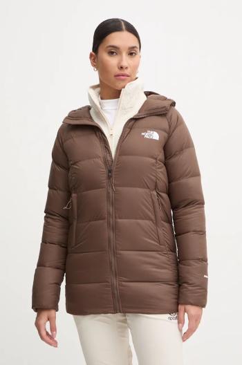 Péřová bunda The North Face Hyalite dámská, hnědá barva, přechodná, NF0A7Z9R1OI1