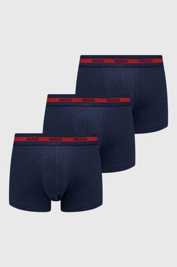 Boxerky HUGO 3-pack pánské, tmavomodrá barva, 50492375