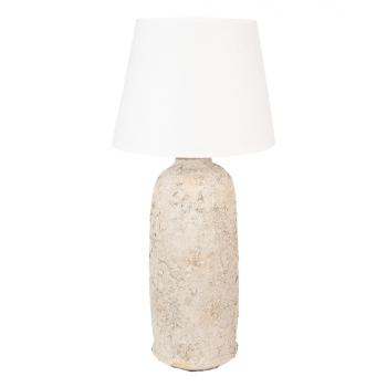 Béžová terakotová stolní lampa Teracci s bílým stínidlem -  Ø 35*74 cm 6LMC0085