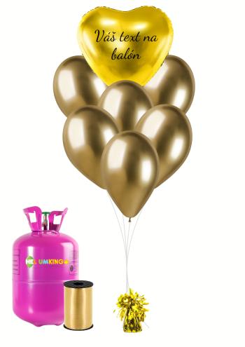 Personal Personalizovaný helium párty set - Zlaté srdce 31 ks