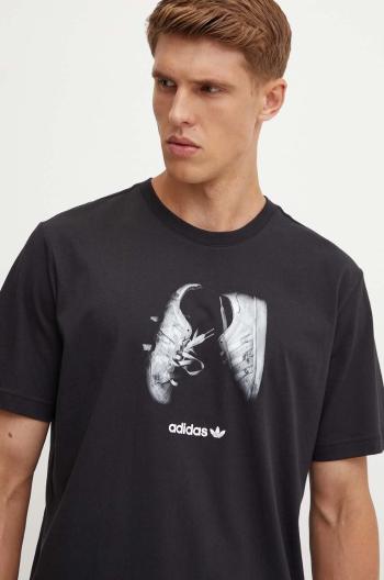 Bavlněné tričko adidas Originals černá barva, s potiskem, IY3431