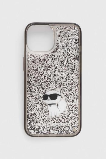 Obal na telefon Karl Lagerfeld iPhone 15 6.1 pruhledná barva