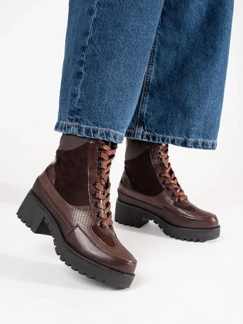 Frumoase cizme de gleznă burgundy tocuri pentru femei