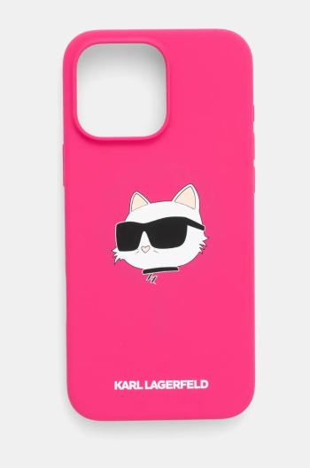 Obal na telefon Karl Lagerfeld iPhone 16 Pro Max 6.9 růžová barva, KLHMP16XSCHPPLF