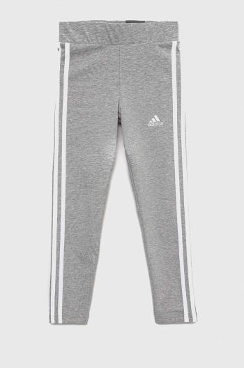 Dětské legíny adidas G 3S šedá barva, melanžové