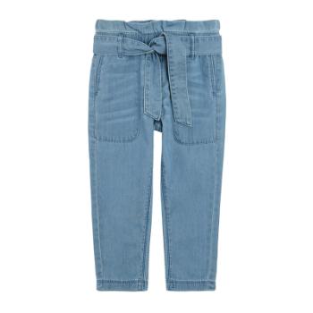 Džínové kalhoty s vázním v pase- modré - 98 DENIM