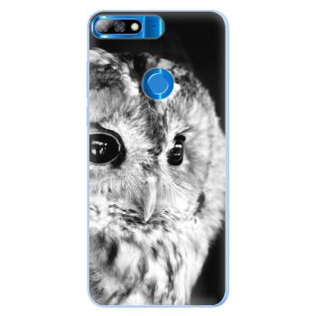 Silikonové pouzdro iSaprio - BW Owl - Huawei Y7 Prime 2018