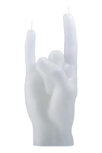 Ozdobná sviečka CandleHand You Rock 310 g. biela farba