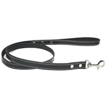 COBBYS PET Vodítko z pravé černé, lesklé, prošité 18mm/120cm (26229)